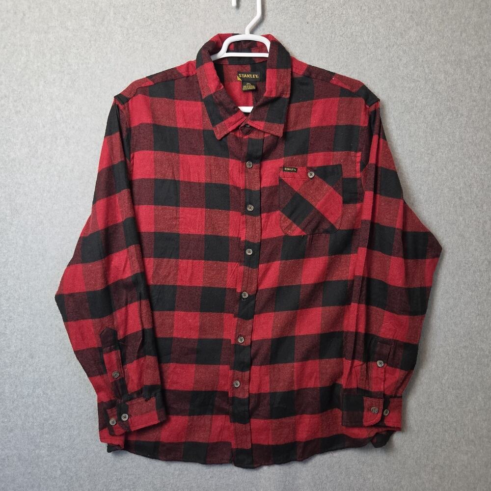 Stanley Buffalo Plaid LS Cotton Blend Outdoor Flannel Button Up Shirt Men's 2XL